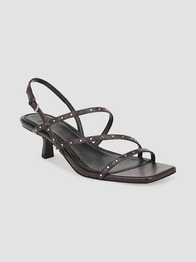 Vince Women's Tania 45MM Studded Leather Slingback Sandals - Dark Ganache - Size 10 | Thumbnail 3