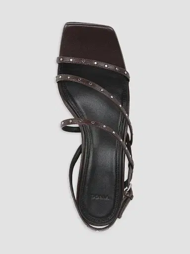 Vince Women's Tania 45MM Studded Leather Slingback Sandals - Dark Ganache - Size 10 | Thumbnail 4