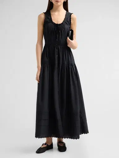 DÔEN Women's Hortense Button-Front Cotton Maxi Dress | Thumbnail 2