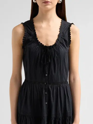 DÔEN Women's Hortense Button-Front Cotton Maxi Dress | Thumbnail 5