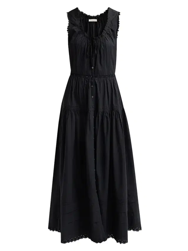 DÔEN Women's Hortense Button-Front Cotton Maxi Dress - Black