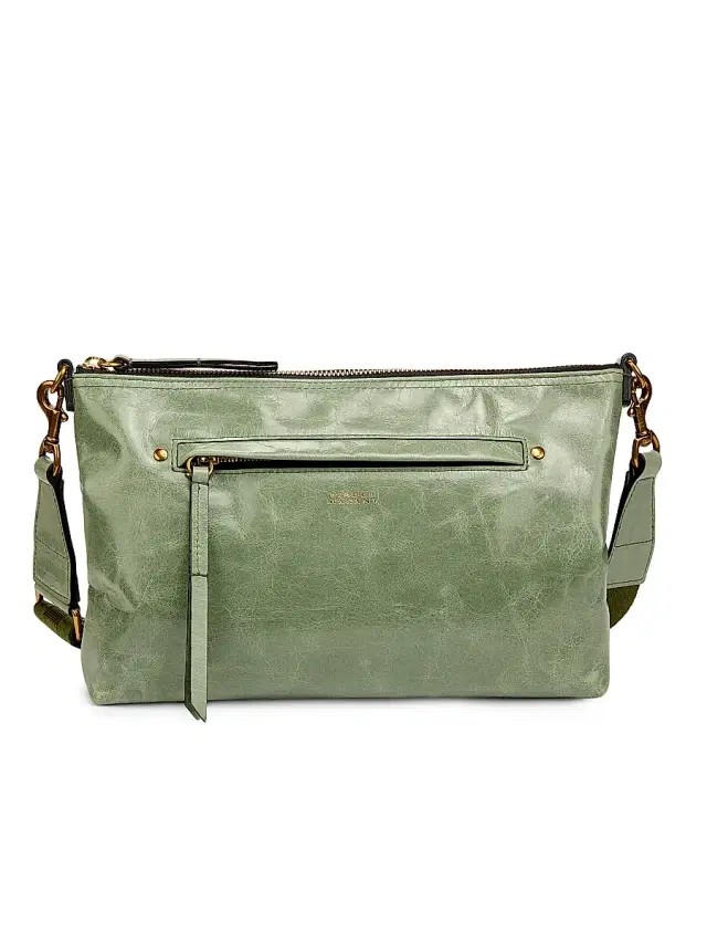 Isabel Marant Women's Nessah Leather Shoulder Bag - Sage