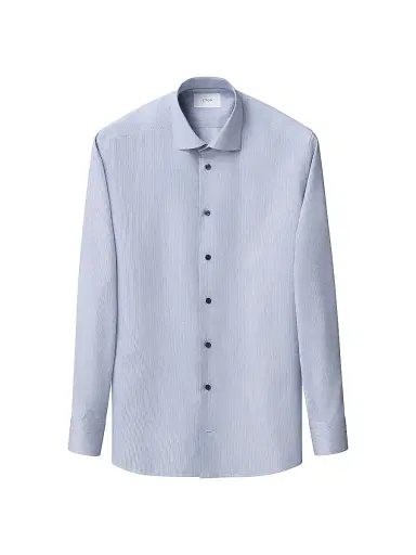 Eton Men's Striped Cotton-Blend Slim-Fit Shirt - Navy Blue - Size 17.5 | Thumbnail 2