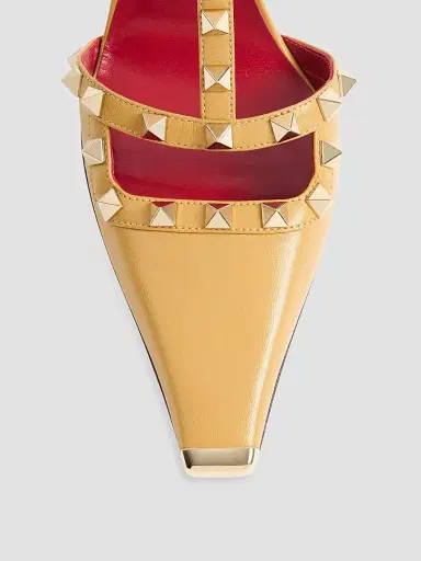 Valentino Garavani Women's Rockstud Kidskin 100MM Pumps - Ochre | Thumbnail 5