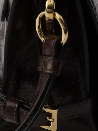 Prada Women's Mini Leather Shoulder Bag - Dark Brown | Thumbnail 5