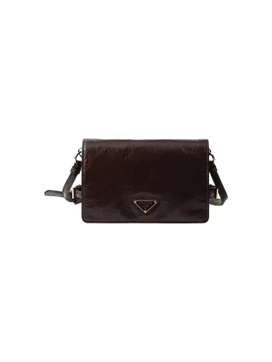 Prada Women's Mini Leather Shoulder Bag - Dark Brown | Thumbnail 1