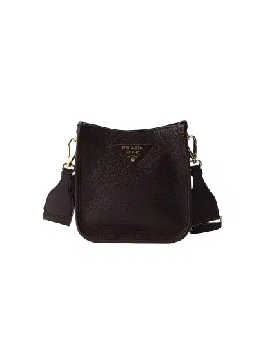 Prada Women's Mini Leather Shoulder Bag - Dark Brown | Thumbnail 1 Prada Women's Mini Leather Shoulder Bag - Dark Brown | Thumbnail 1