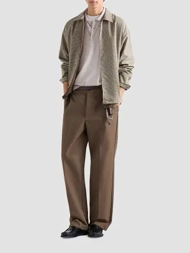 Prada Men's Superfine Wool Polo Shirt - Beige Khaki | Thumbnail 2