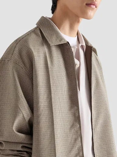 Prada Men's Superfine Wool Polo Shirt - Beige Khaki | Thumbnail 5