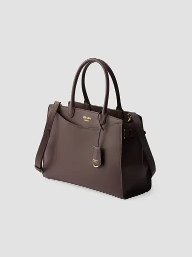 Prada Women's Prelude Large Leather Top Handle Bag - Dark Brown | Thumbnail 2