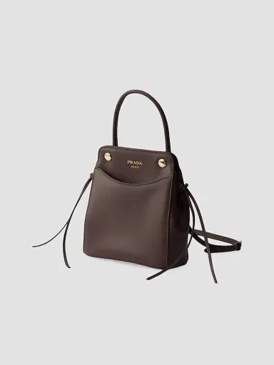 Prada Women's Carry Mini Leather Top Handle Bag - Dark Brown | Thumbnail 2 Prada Women's Carry Mini Leather Top Handle Bag - Dark Brown | Thumbnail 2