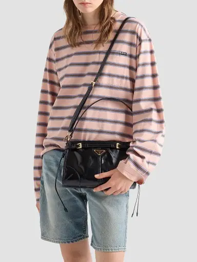 Prada Women's Bonnie Leather Top Handle Bag - Black | Thumbnail 2 Prada Women's Bonnie Leather Top Handle Bag - Black | Thumbnail 2