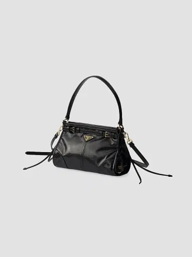 Prada Women's Bonnie Leather Top Handle Bag - Black | Thumbnail 4 Prada Women's Bonnie Leather Top Handle Bag - Black | Thumbnail 4