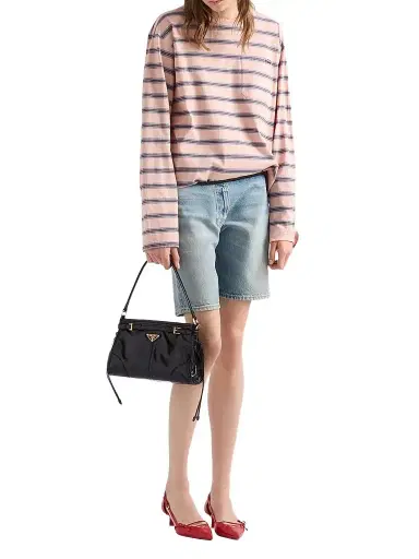 Prada Women's Bonnie Leather Top Handle Bag - Black | Thumbnail 1 Prada Women's Bonnie Leather Top Handle Bag - Black | Thumbnail 1