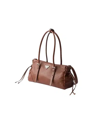 Prada Women's Bonnie Antiqued Leather Top Handle Bag - Brown | Thumbnail 1 Prada Women's Bonnie Antiqued Leather Top Handle Bag - Brown | Thumbnail 1