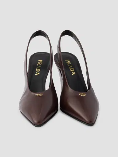 Prada Women's Leather Slingback Pumps - Brown | Thumbnail 4 Prada Women's Leather Slingback Pumps - Brown | Thumbnail 4