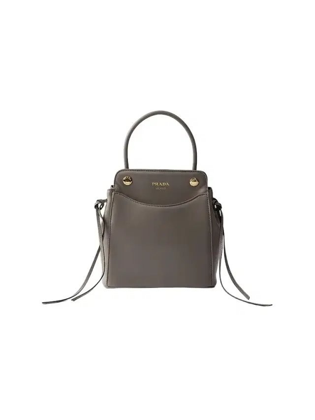 Prada Women's Carry Mini Leather Top Handle Bag - Grey