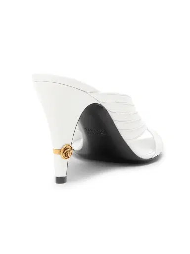 Versace Women's Medusa 90MM Leather Mules - White Gold | Thumbnail 3 Versace Women's Medusa 90MM Leather Mules - White Gold | Thumbnail 3