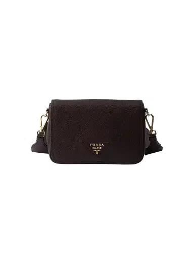 Prada Women's Leather Shoulder Bag - Dark Brown | Thumbnail 1 Prada Women's Leather Shoulder Bag - Dark Brown | Thumbnail 1
