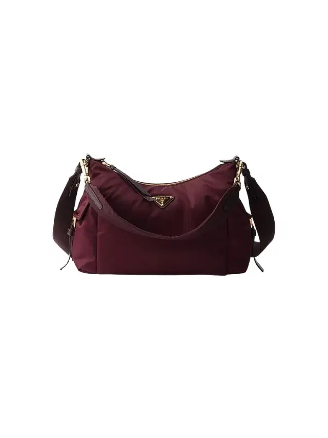 Prada Women's Explore  Re-Nylon and Leather Shoulder Bag - Dark Red