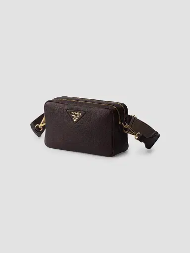Prada Women's Small Leather Shoulder Bag - Dark Brown | Thumbnail 2 Prada Women's Small Leather Shoulder Bag - Dark Brown | Thumbnail 2