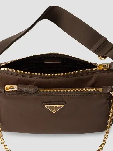 Prada Women's Re-Nylon and Saffiano Leather Mini Shoulder Bag | Thumbnail 5 Prada Women's Re-Nylon and Saffiano Leather Mini Shoulder Bag | Thumbnail 5