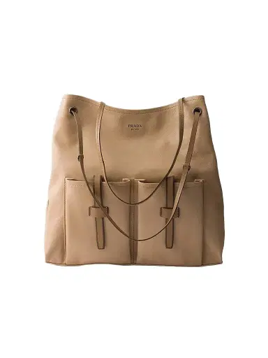 Prada Women's Route Leather Shoulder Bag - Beige Khaki | Thumbnail 1