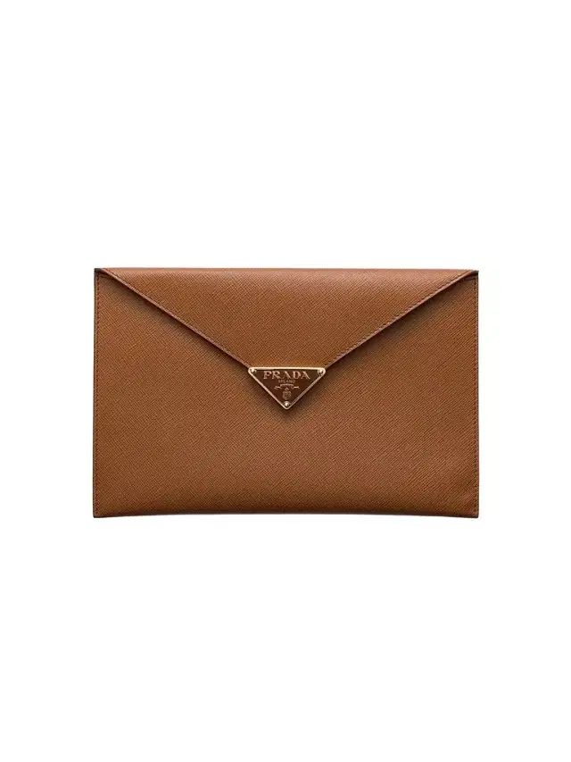 Prada Women's Saffiano Leather Envelope Clutch - Bark Brown