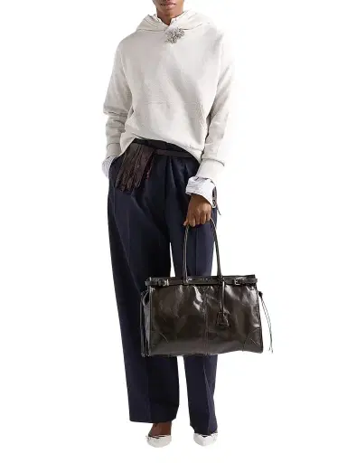Prada Women's Bonnie Extra-Large Leather Top Handle Bag | Thumbnail 1 Prada Women's Bonnie Extra-Large Leather Top Handle Bag | Thumbnail 1
