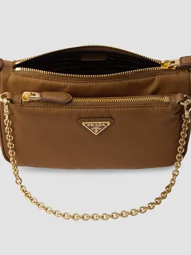 Prada Women's Re-Nylon and Saffiano Leather Mini Shoulder Bag | Thumbnail 4 Prada Women's Re-Nylon and Saffiano Leather Mini Shoulder Bag | Thumbnail 4