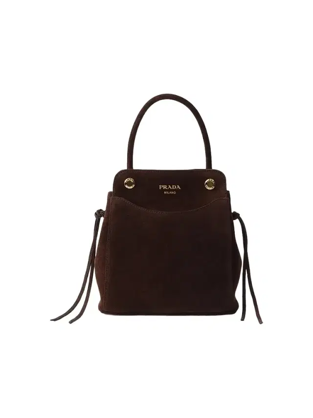 Prada Women's  Carry Mini Suede Handbag - Brown