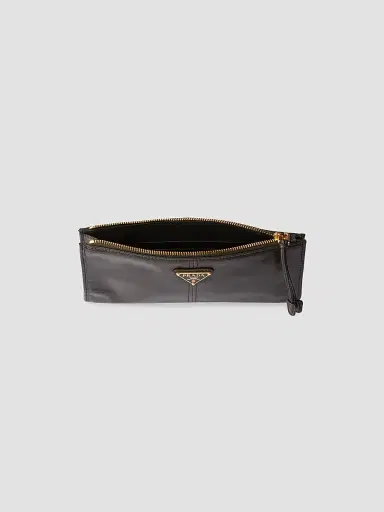 Prada Women's Leather Pouch - Olive Green | Thumbnail 2