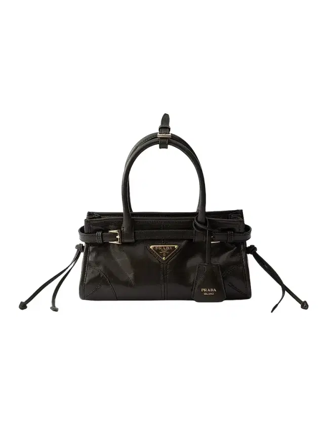 Prada Women's Bonnie Leather Top Handle Bag - Dark Green
