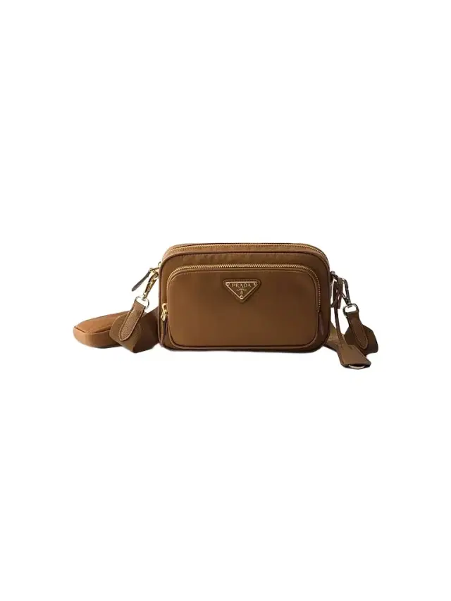 Women's Re-Nylon Mini Shoulder Bag - Brown Women's Re-Nylon Mini Shoulder Bag - Brown
