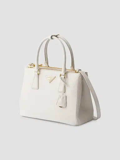 Prada Women's Medium Galleria Saffiano Leather Top Handle Bag - Chalk White | Thumbnail 4 Prada Women's Medium Galleria Saffiano Leather Top Handle Bag - Chalk White | Thumbnail 4