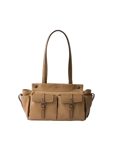 Prada Women's Route Medium Leather Tote Bag - Light Brown | Thumbnail 1 Prada Women's Route Medium Leather Tote Bag - Light Brown | Thumbnail 1