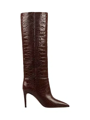 Paris Texas Women's Croc-Effect Leather Stiletto Boots | Thumbnail 1 Paris Texas Women's Croc-Effect Leather Stiletto Boots | Thumbnail 1