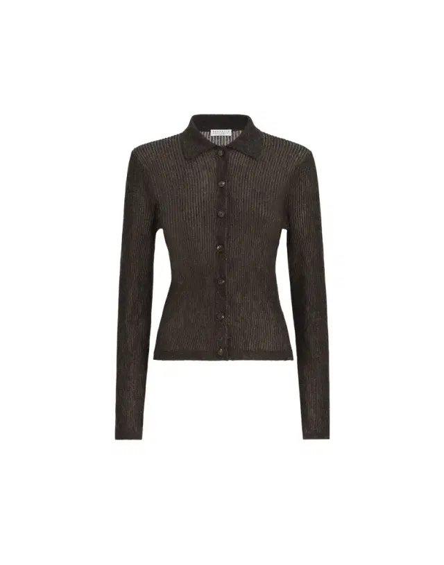 Brunello Cucinelli Sparkling silk, alpaca and wool rib knit cardigan