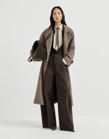 Brunello Cucinelli Dyed denim wide trousers with monili | Thumbnail 6