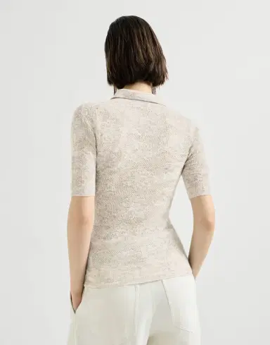 Brunello Cucinelli Flower lace knit polo | Thumbnail 4 Brunello Cucinelli Flower lace knit polo | Thumbnail 4