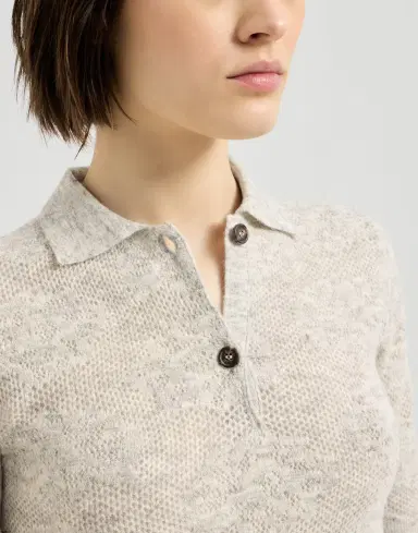 Brunello Cucinelli Flower lace knit polo | Thumbnail 5 Brunello Cucinelli Flower lace knit polo | Thumbnail 5