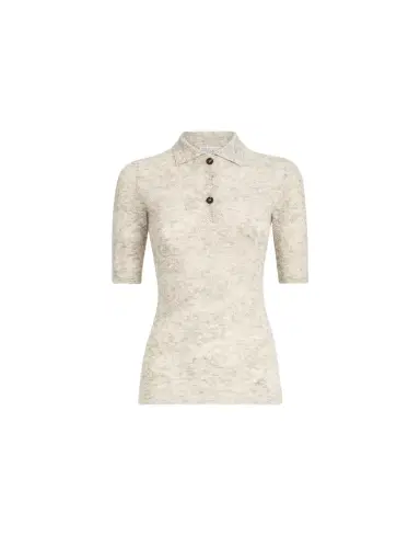 Brunello Cucinelli Flower lace knit polo | Thumbnail 1 Brunello Cucinelli Flower lace knit polo | Thumbnail 1