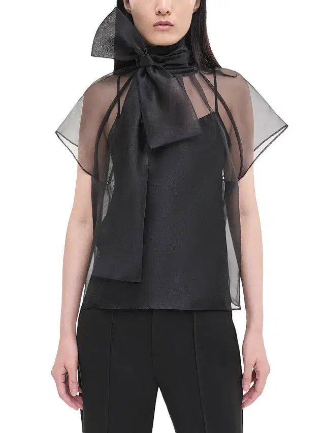 SIMKHAI Women's Feyre Bow-Neck Top - Black