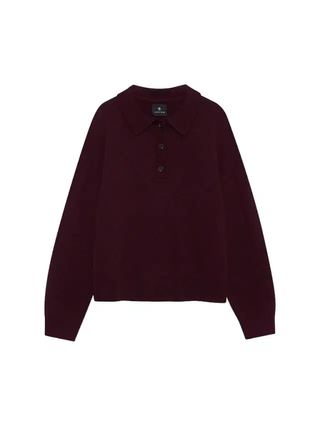 ANINE BING Women's Lee Polo Sweater - Burgundy