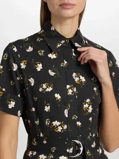 Adam Lippes Women's Leighton Floral Cotton Midi Dress - Black Floral - Size 14 | Thumbnail 6