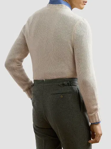 Ralph Lauren Purple Label Men's American Flag Cashmere Pullover Sweater - Classic Cream | Thumbnail 4 Ralph Lauren Purple Label Men's American Flag Cashmere Pullover Sweater - Classic Cream | Thumbnail 4