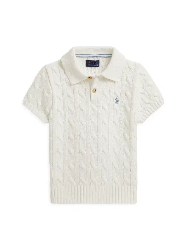 Polo Ralph Lauren Little Boy's & Boy's Cable-Knit Polo Sweater - Deckwash White