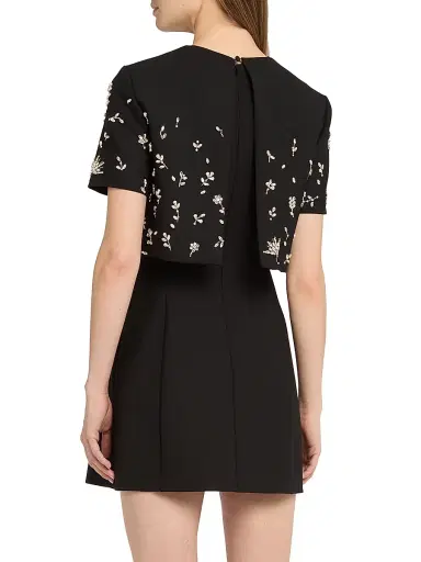 Oscar de la Renta Women's Crystal Floral-Embroidered Cocktail Minidress & Top Set - Black | Thumbnail 5