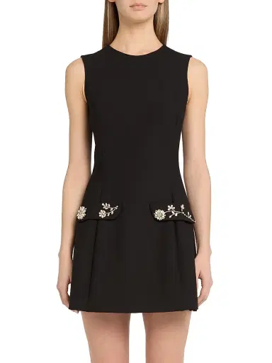 Oscar de la Renta Women's Crystal Floral-Embroidered Cocktail Minidress & Top Set - Black | Thumbnail 6