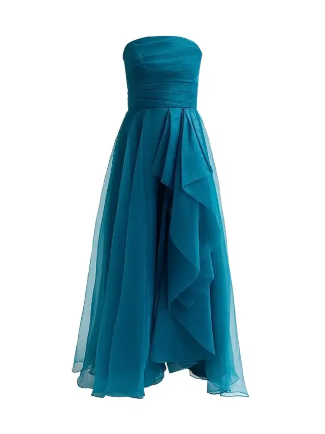 Theia Women's Teresa Draped Tulle Gown - Night Swim